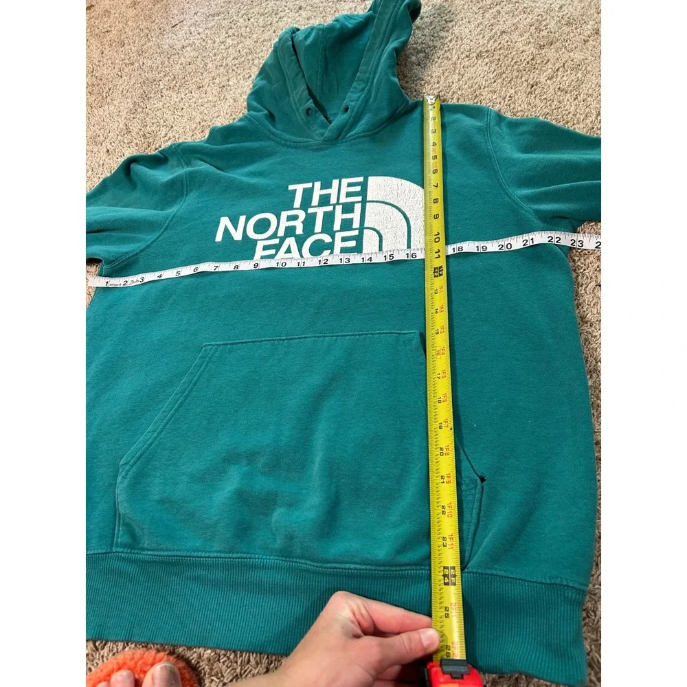 The North Face Mens Pullover Hoodie Teal Hiking Outdoors Sweatshirt Gorpcore M